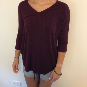 American eagle striped 3/4 sleeve